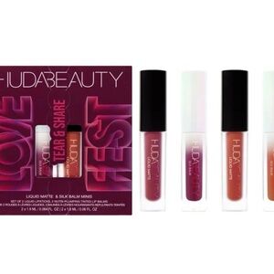 Huda Beauty Lovefest Lipstick & Lip Balm set (limited edition- new in box)